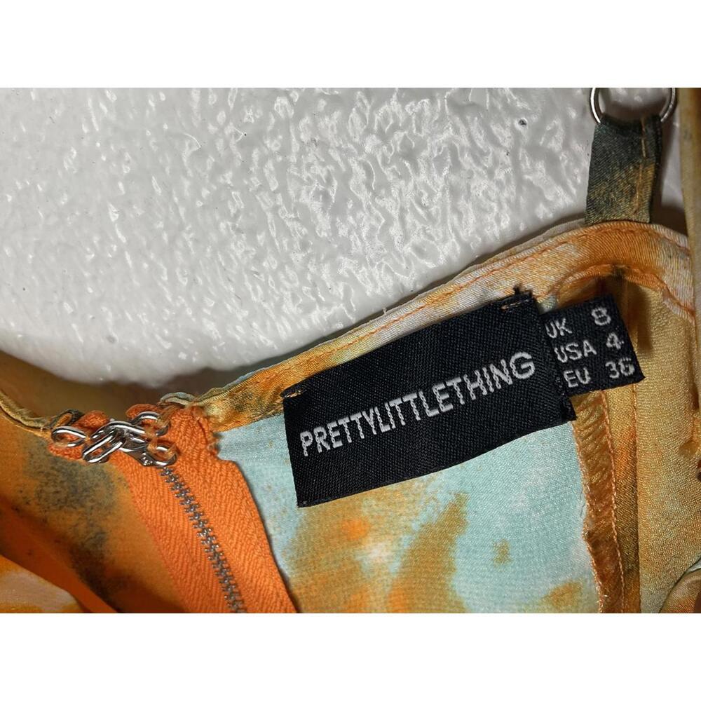< Pretty Little Thing Orange Tie Dye Corset Top > - Picture 3 of 5